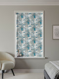 Next teal printed texture roller blind made to measure (British brand)