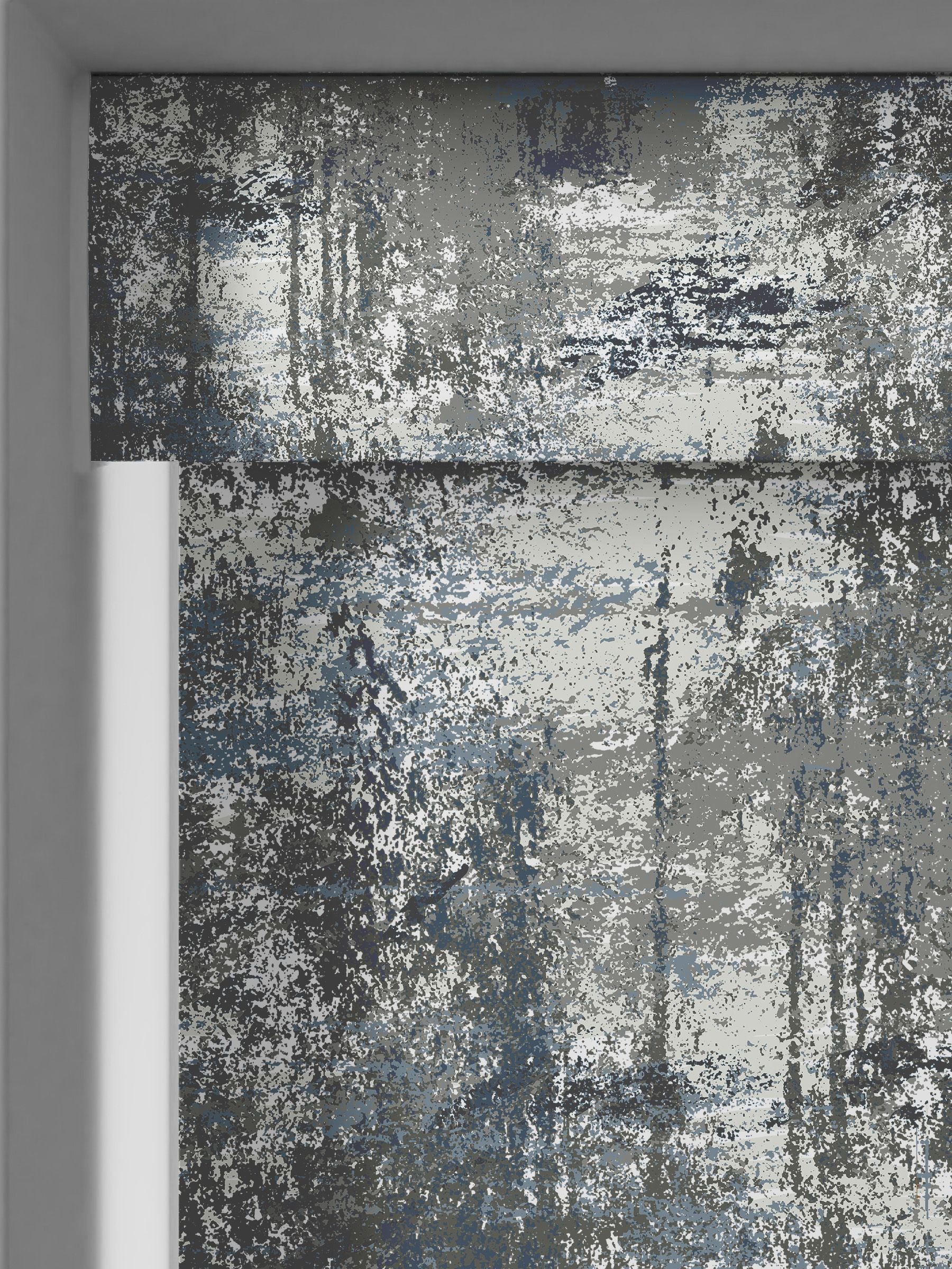 Next teal printed texture roller blind made to measure (British brand)