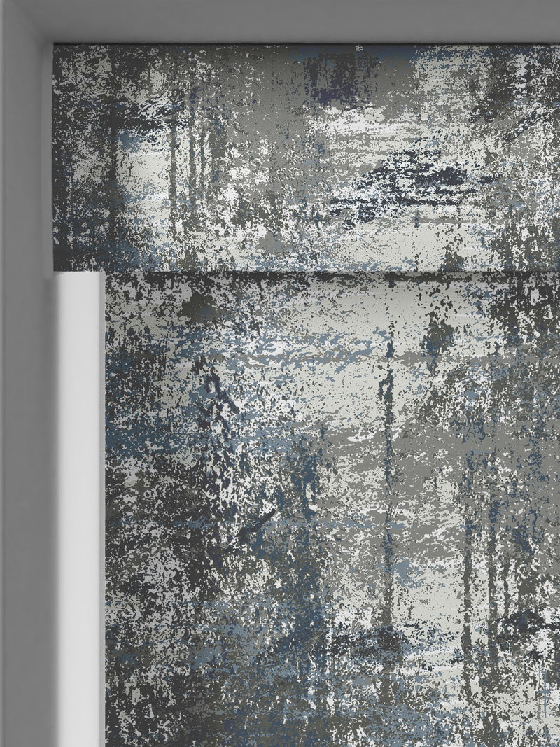 Next teal printed texture roller blind made to measure (British brand)