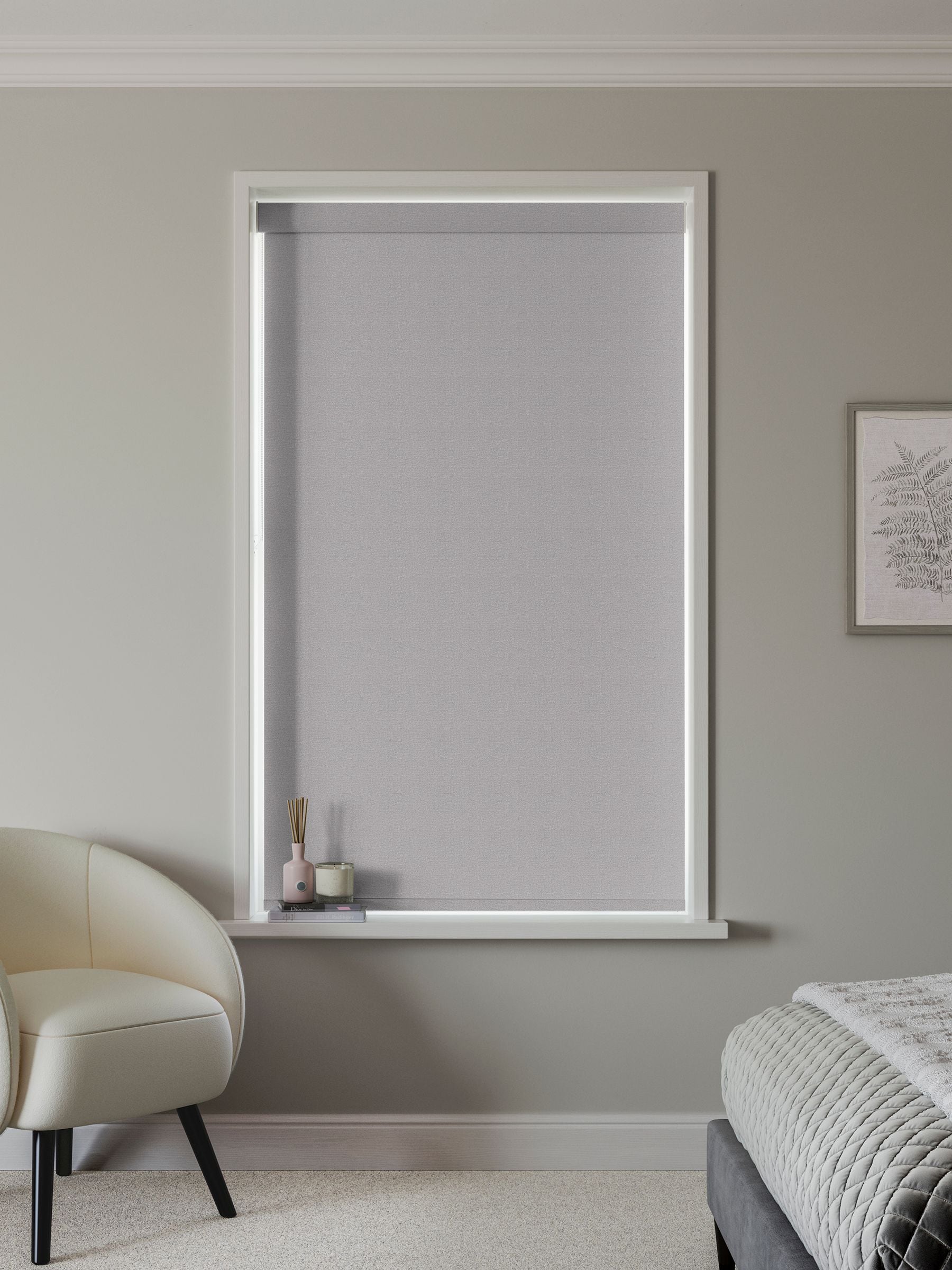 Zizzy grey blackout roller blind made to measure (British brand)