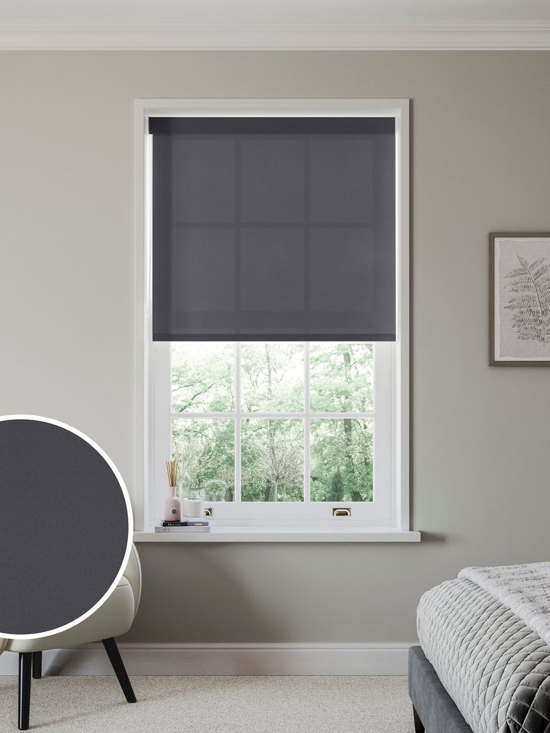 Next Slate Grey Butler made to measure roller blind, imported from the UK