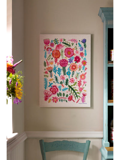 Lucy Tiffney Pink und Green Floral Leinwandkunst 42 cm x 59,5 cm