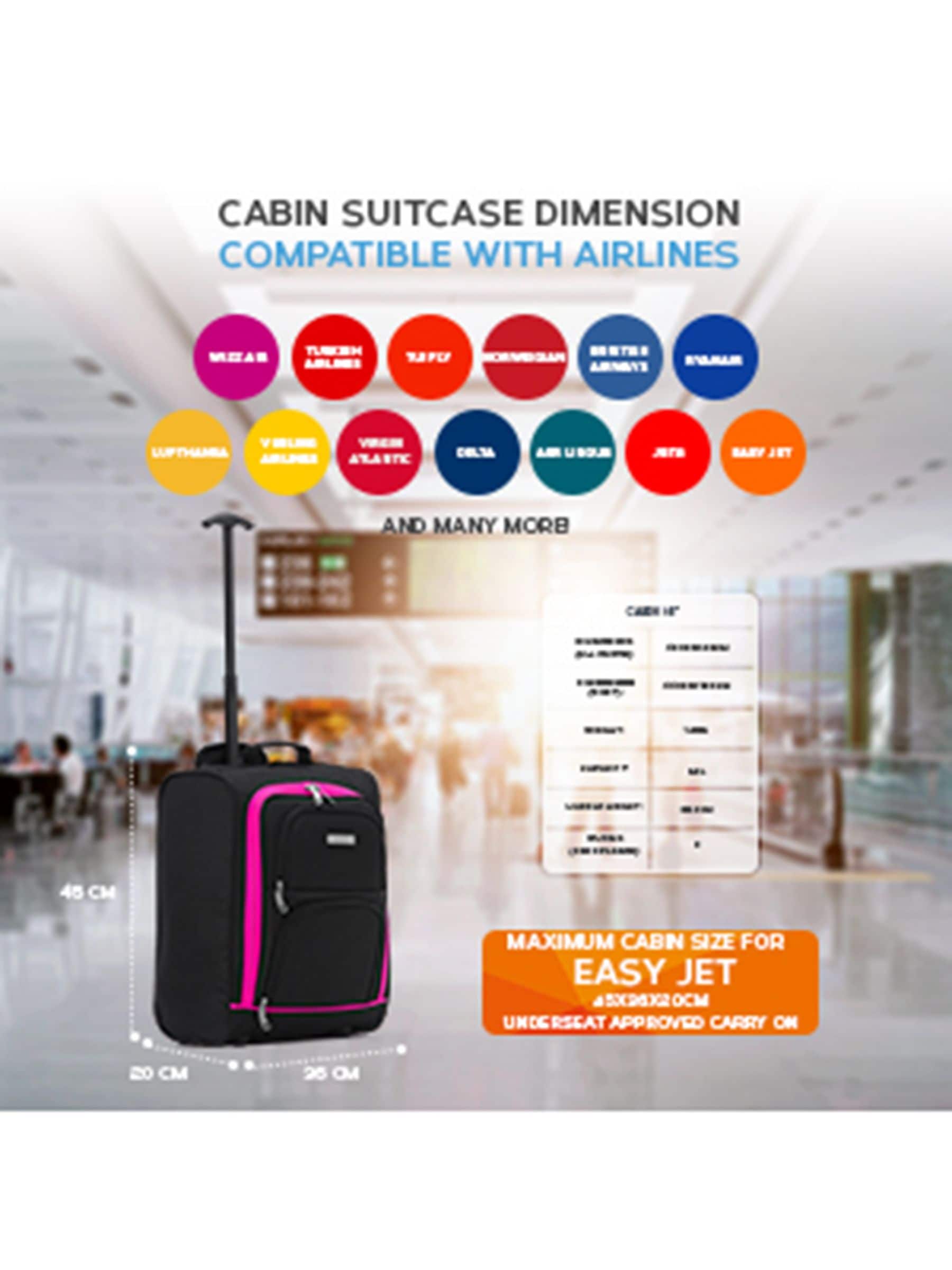 Flight Knight pink cabin bag 18 inch - British product