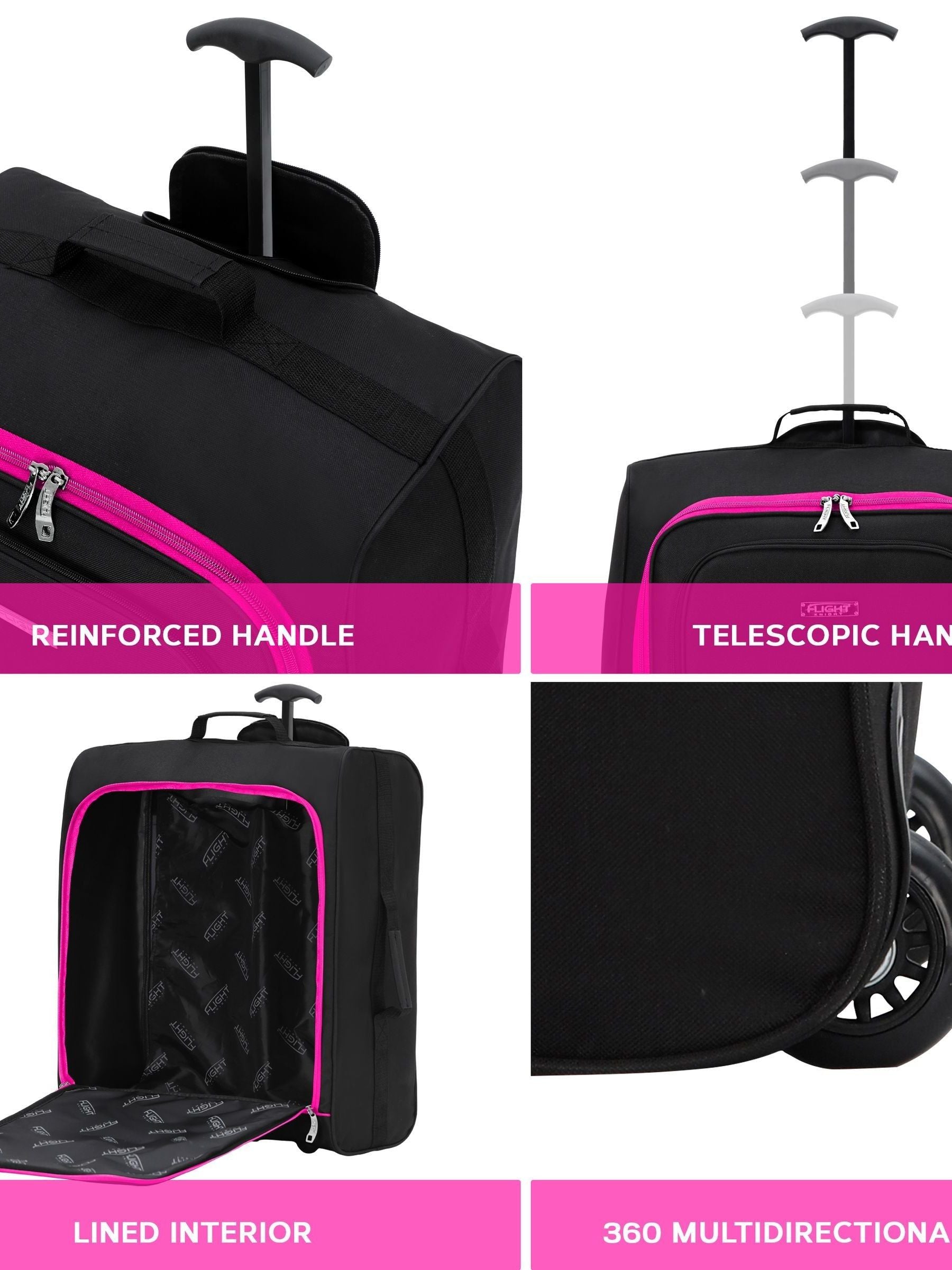 Flight Knight pink soft cabin carry-on bag 56cm (British brand)