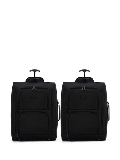 Next Flight Knight Black Cabin Carry-On 2 Wheel Luggage 55cm- Buy online at McGrocer