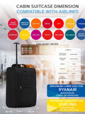 Flight Knight black 2-wheel cabin luggage 55x40x20cm, imported from the UK
