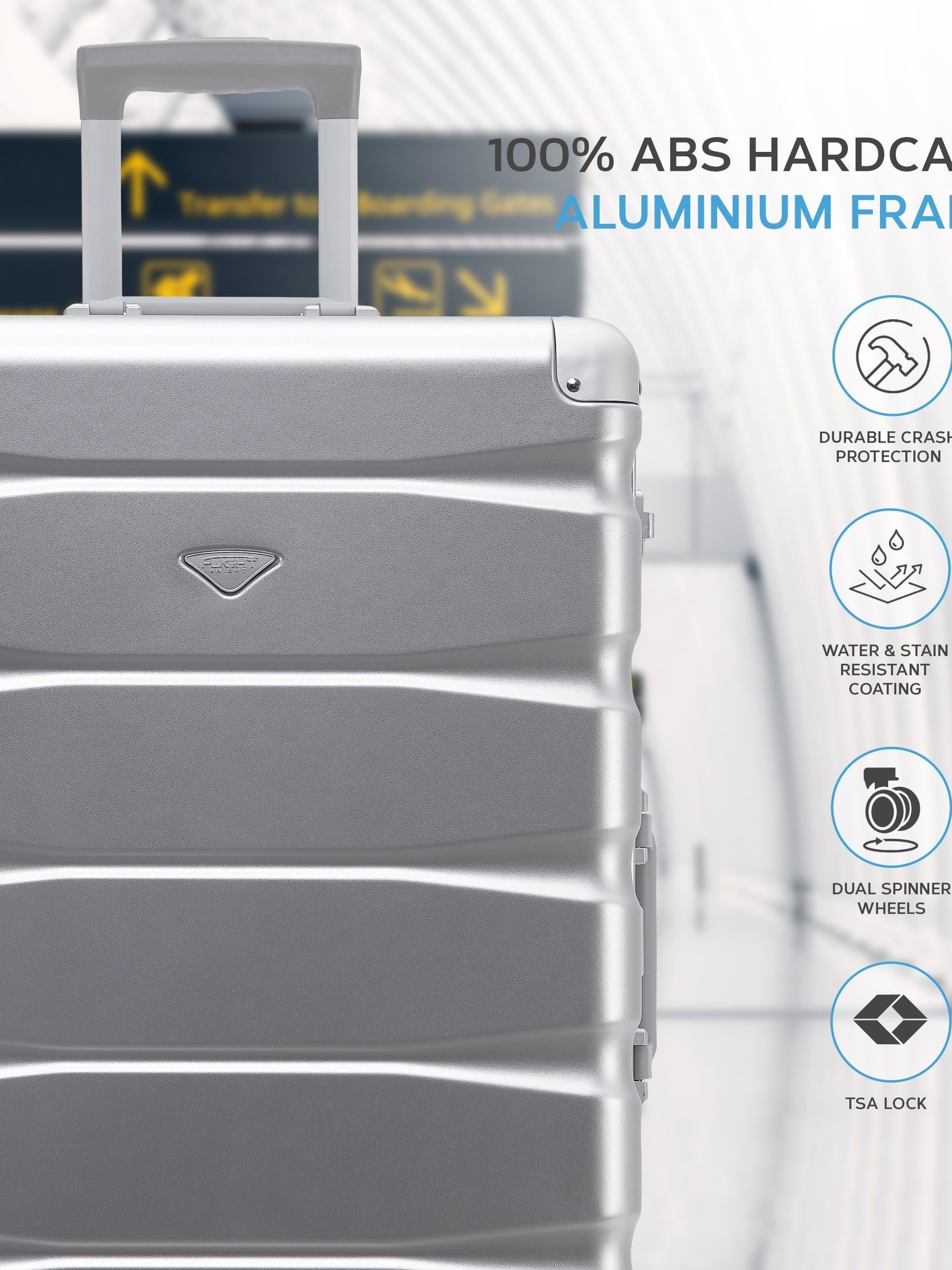 Flight Knight medium aluminium frame suitcase (British brand)