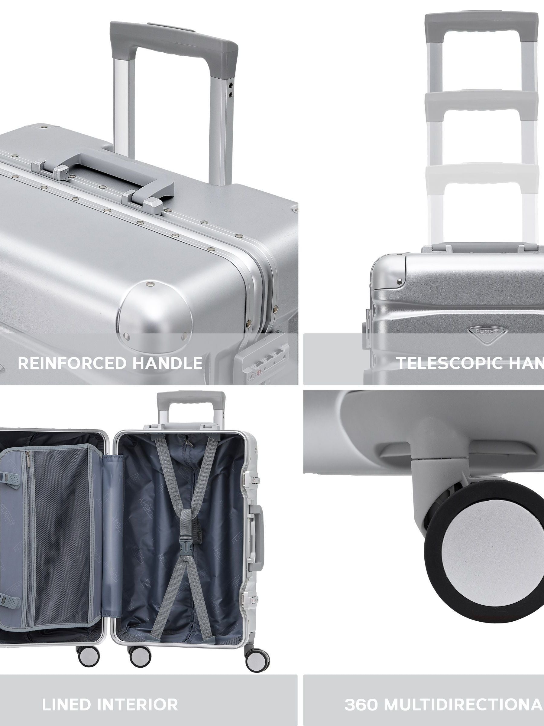 Flight Knight medium aluminium frame suitcase (British brand)