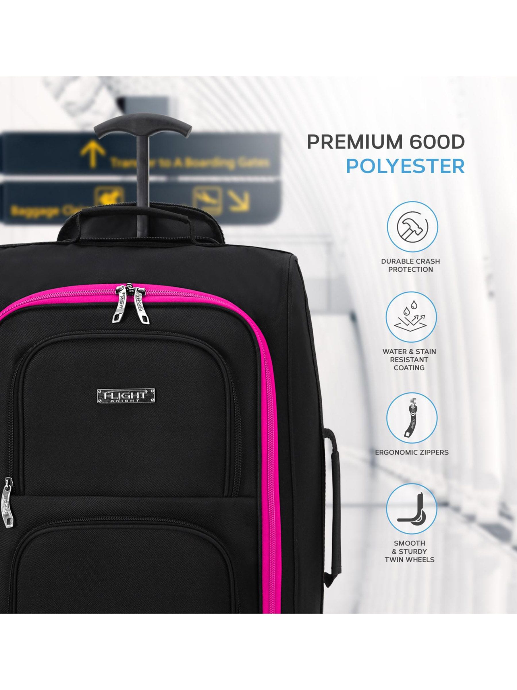 Flight Knight cabin carry-on Black/Pink, UK version