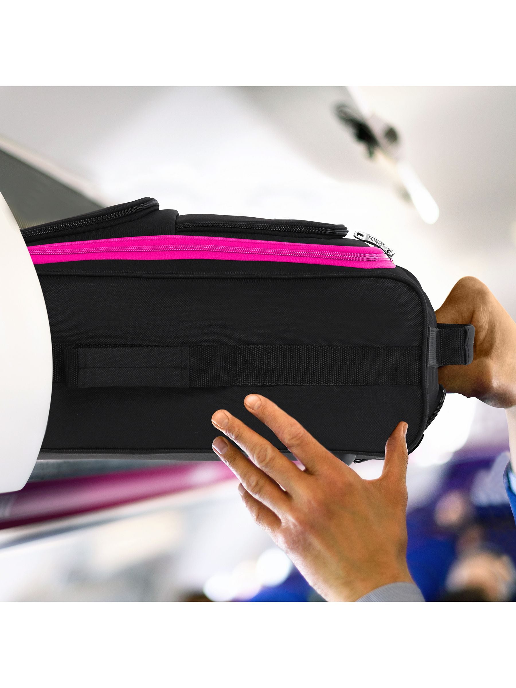 Flight Knight cabin carry-on Black/Pink, UK version