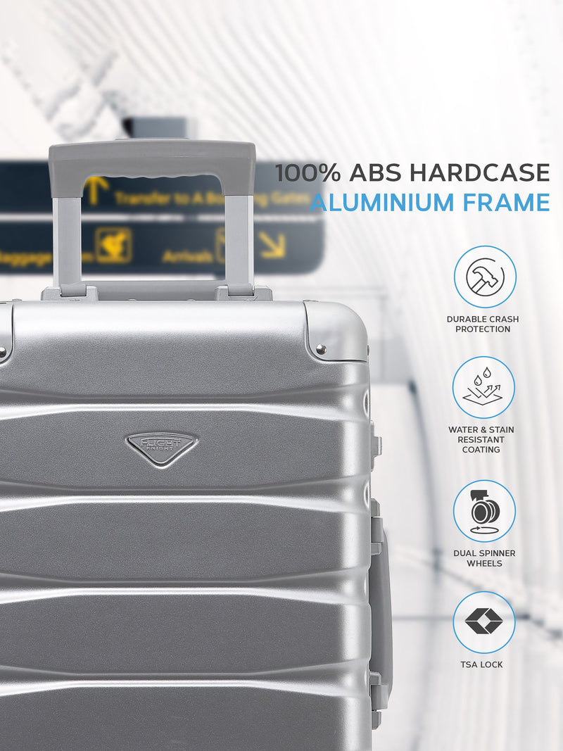 Flight Knight Silver hard shell ABS cabin case 21 inch, UK version
