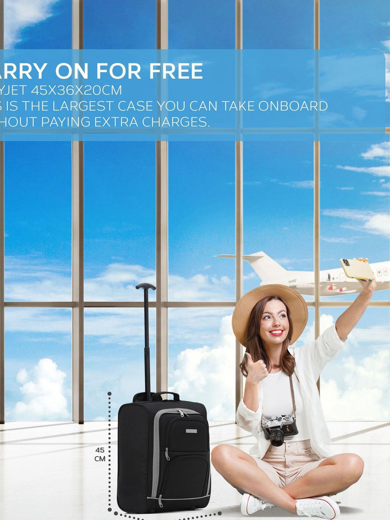 Flight Knight soft cabin carry-on bag grey/black (British brand)