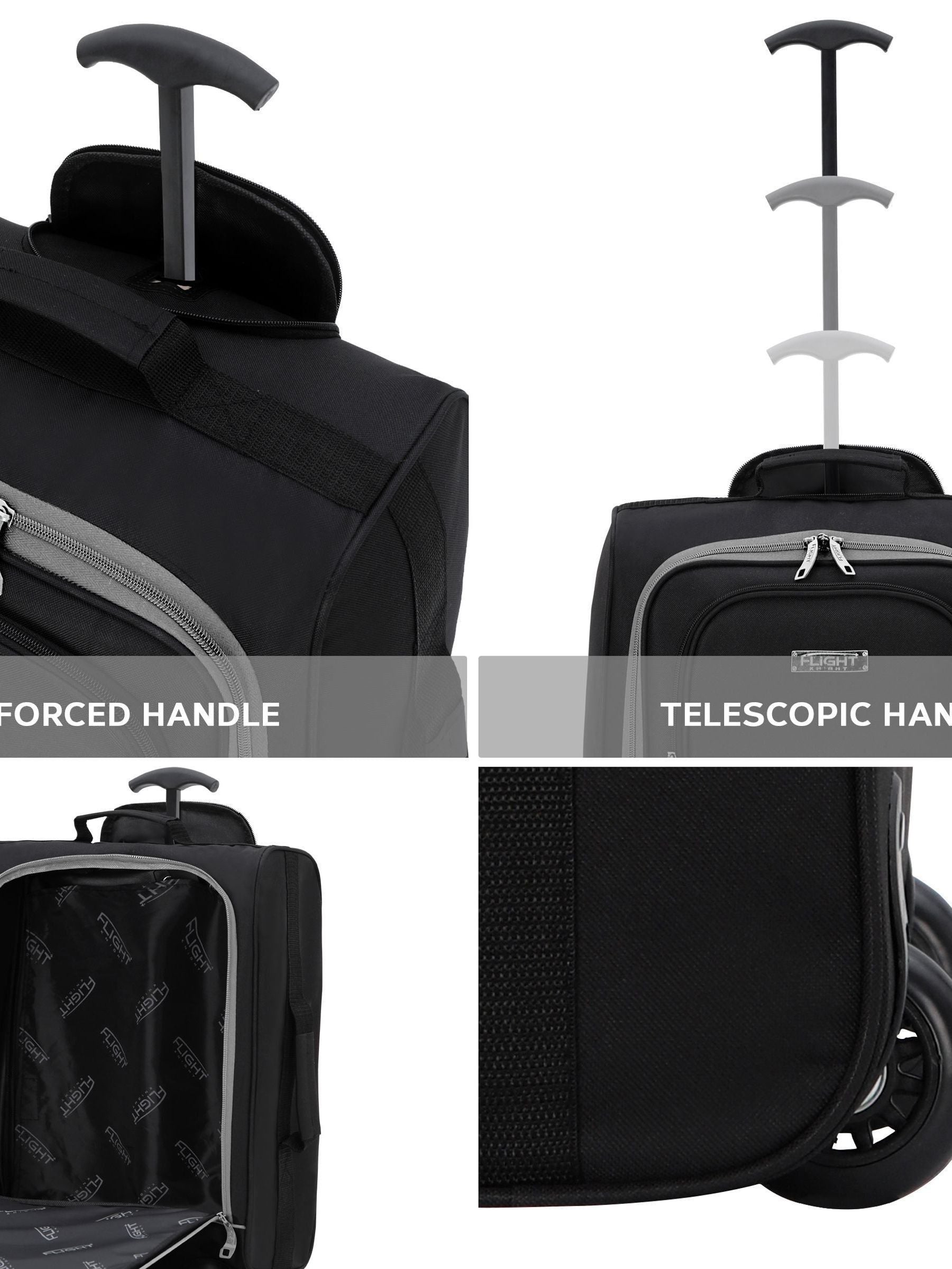 Flight Knight soft cabin carry-on bag grey/black (British brand)