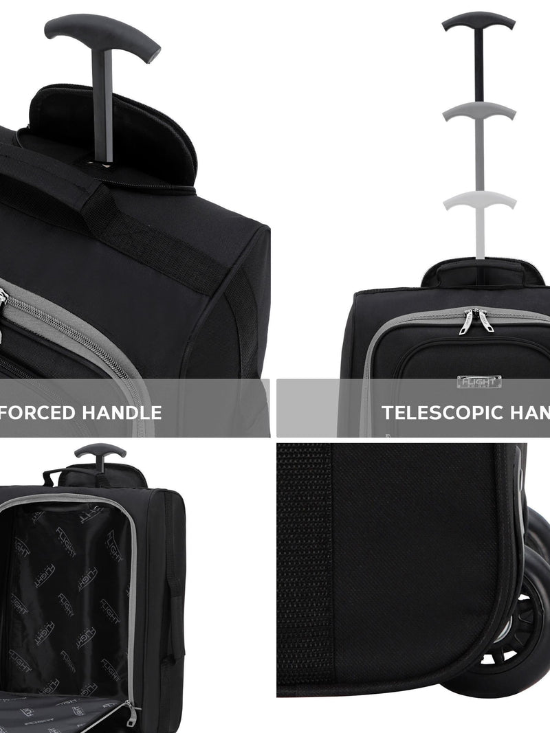Flight Knight soft cabin carry-on bag grey/black (British brand)