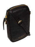 Pure Luxuries London black Nappa leather cross-body phone bag - British product