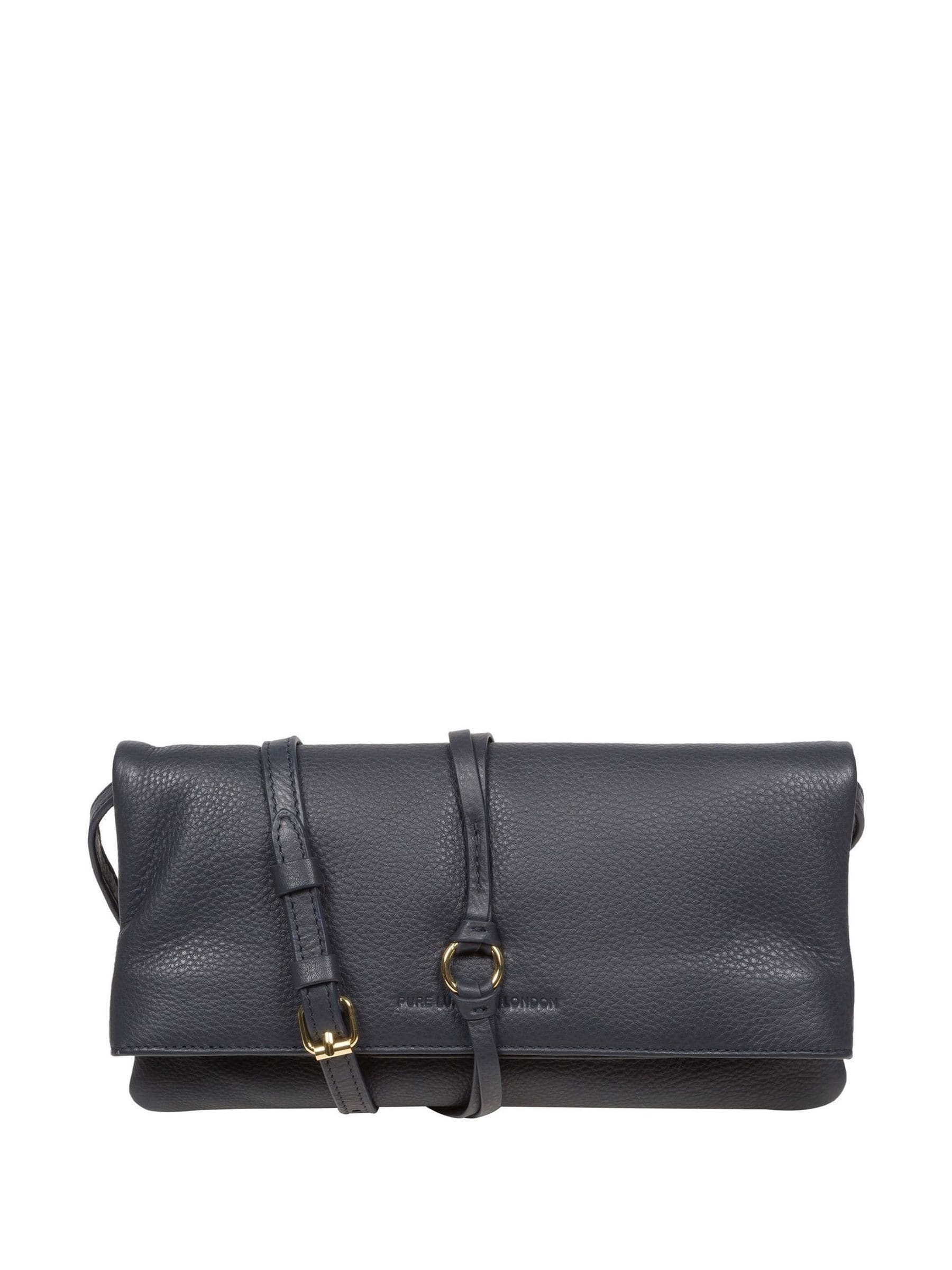 Pure Luxuries London blue Selene Nappa leather clutch bag, UK version