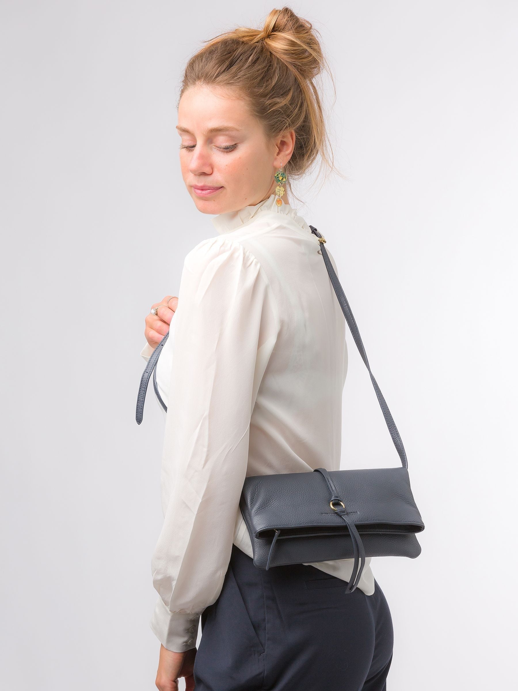 Pure Luxuries London blue Selene Nappa leather clutch bag, UK version