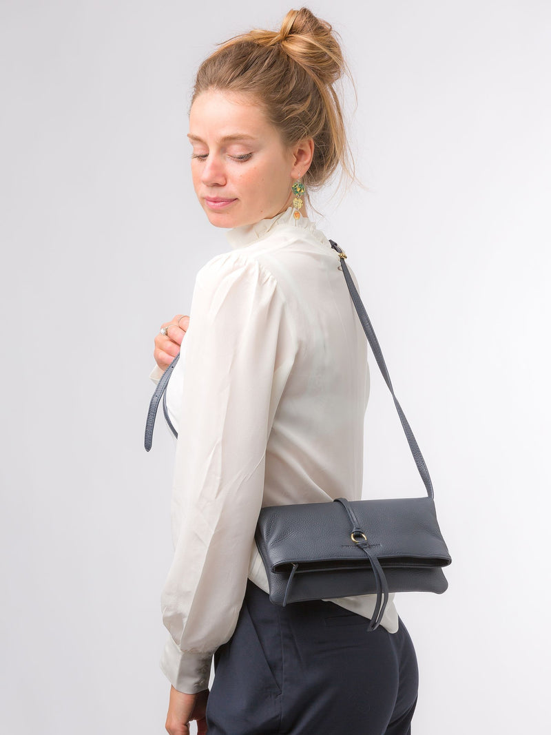 Pure Luxuries London blue Selene Nappa leather clutch bag, UK version