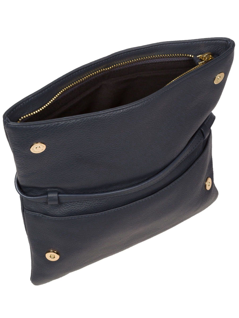 Pure Luxuries London blue Selene Nappa leather clutch bag, UK version