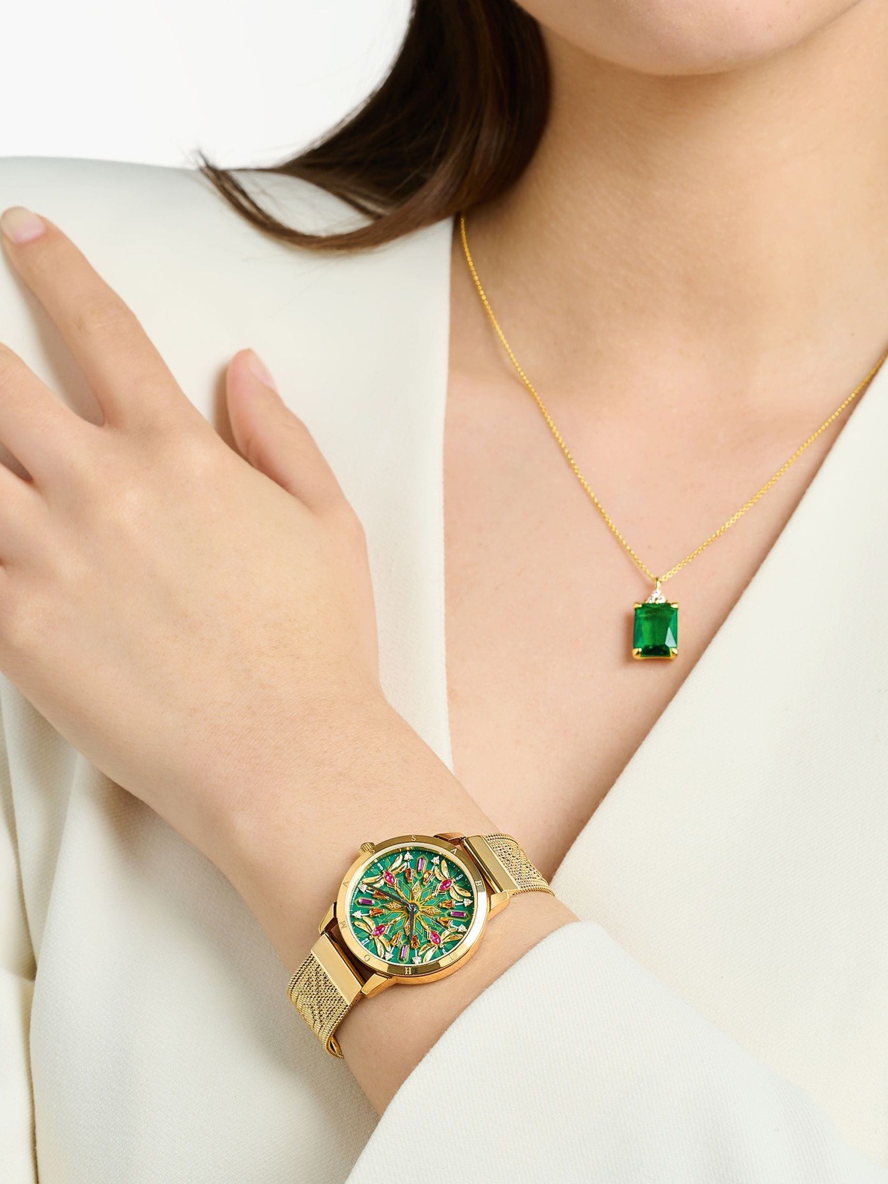 Thomas Sabo dragonfly watch green dial gold bracelet - British product