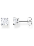 Thomas Sabo white princess cut zirconia stud earrings (British brand)