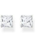 Thomas Sabo white princess cut zirconia stud earrings (British brand)