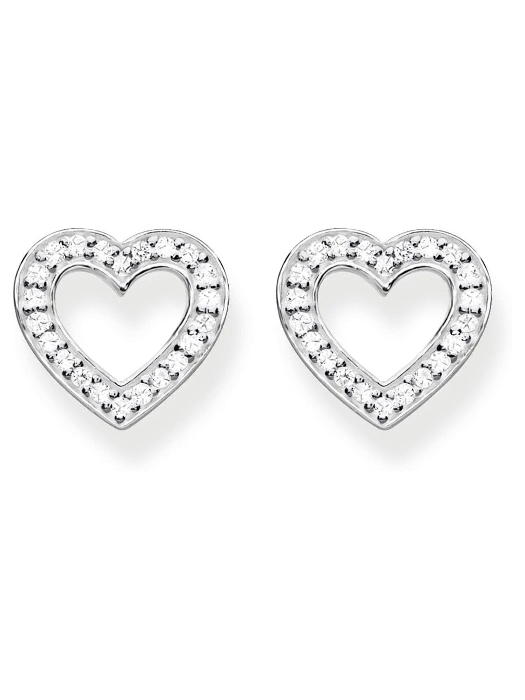 Thomas Sabo white heart love ear studs (British brand)