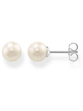 Thomas Sabo white silver pearl stud earrings 0.7 cm (British brand)