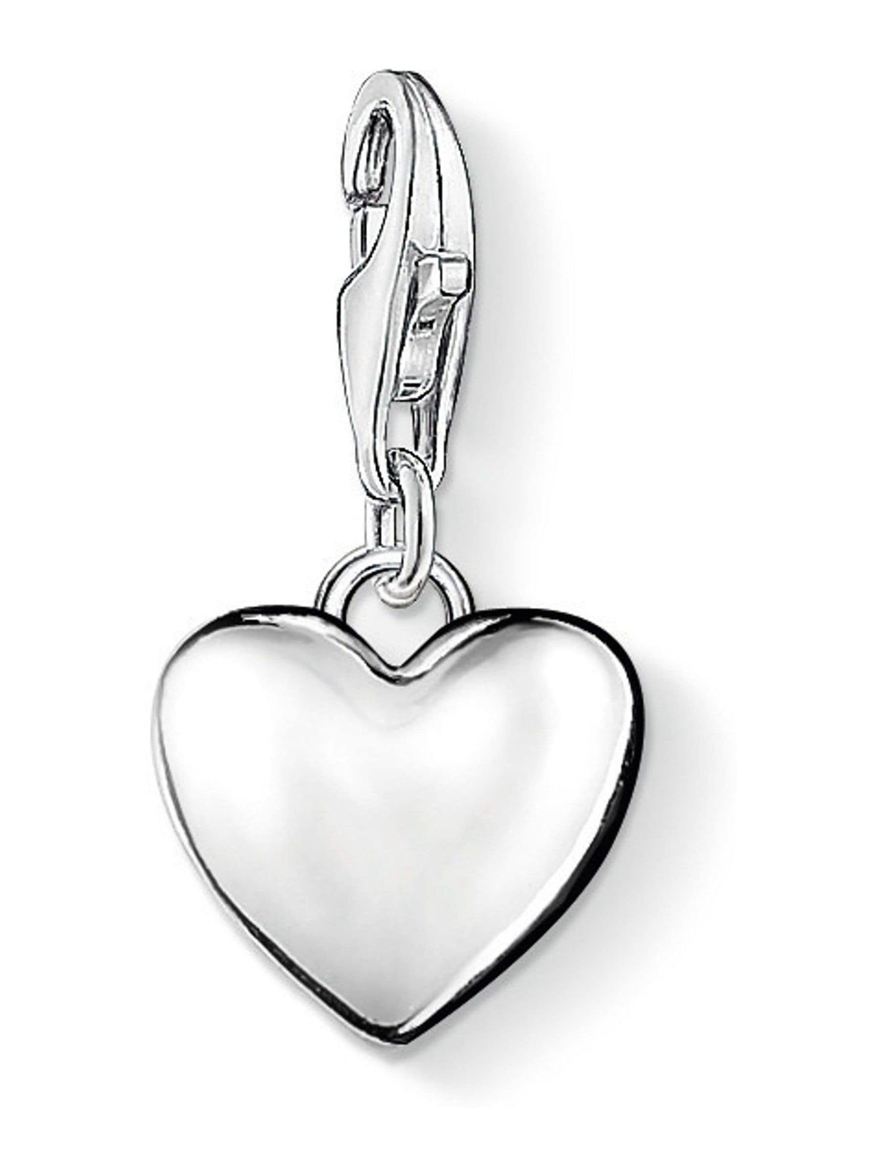 Thomas Sabo silver 3D heart charm pendant, imported from the UK