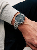 Silver tone watch with mock sub-dials and diamante, imported from the UK