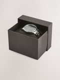 Silver tone watch with mock sub-dials and diamante, imported from the UK