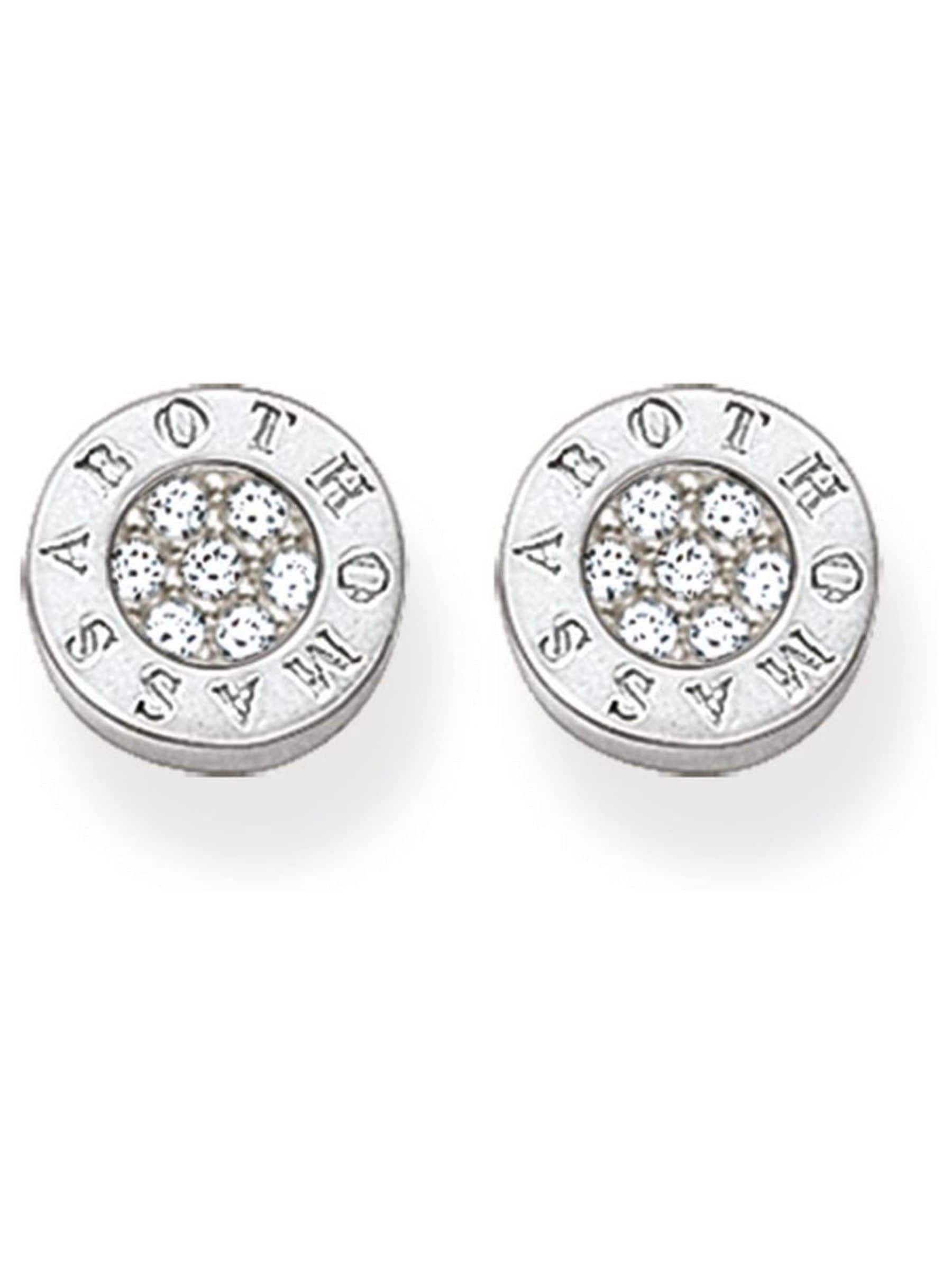 Thomas Sabo White Pavé Zirconia sterling silver earrings 0.9 cm (British brand)