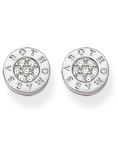 Next Thomas Sabo White Pavé Zirconia Sterling Silver Stud Earrings 0.9 cm- Buy online at McGrocer