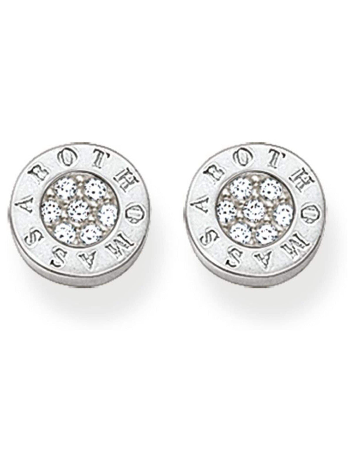 Thomas Sabo White Pavé Zirconia sterling silver earrings 0.9 cm (British brand)