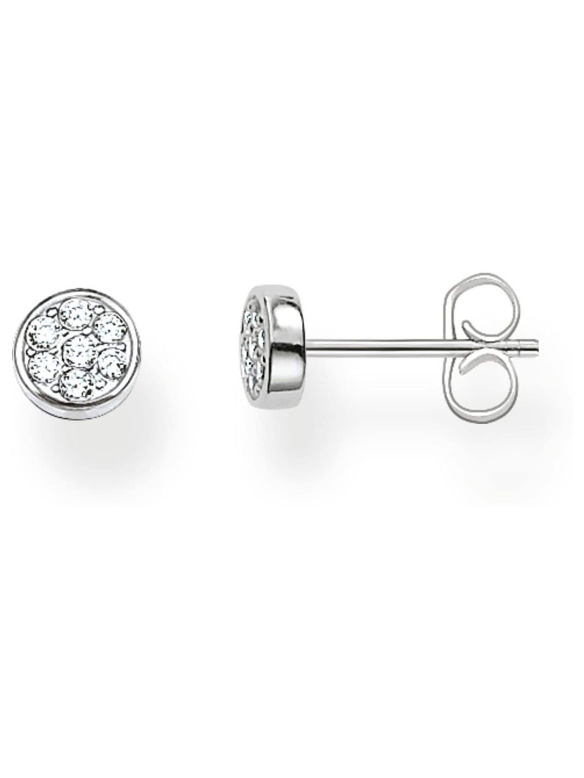 Thomas Sabo ear studs White Sparkling Circles 0.6 cm - British product