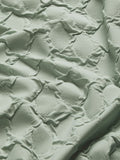 Green sage textured embossed duvet cover and pillowcase set, UK version