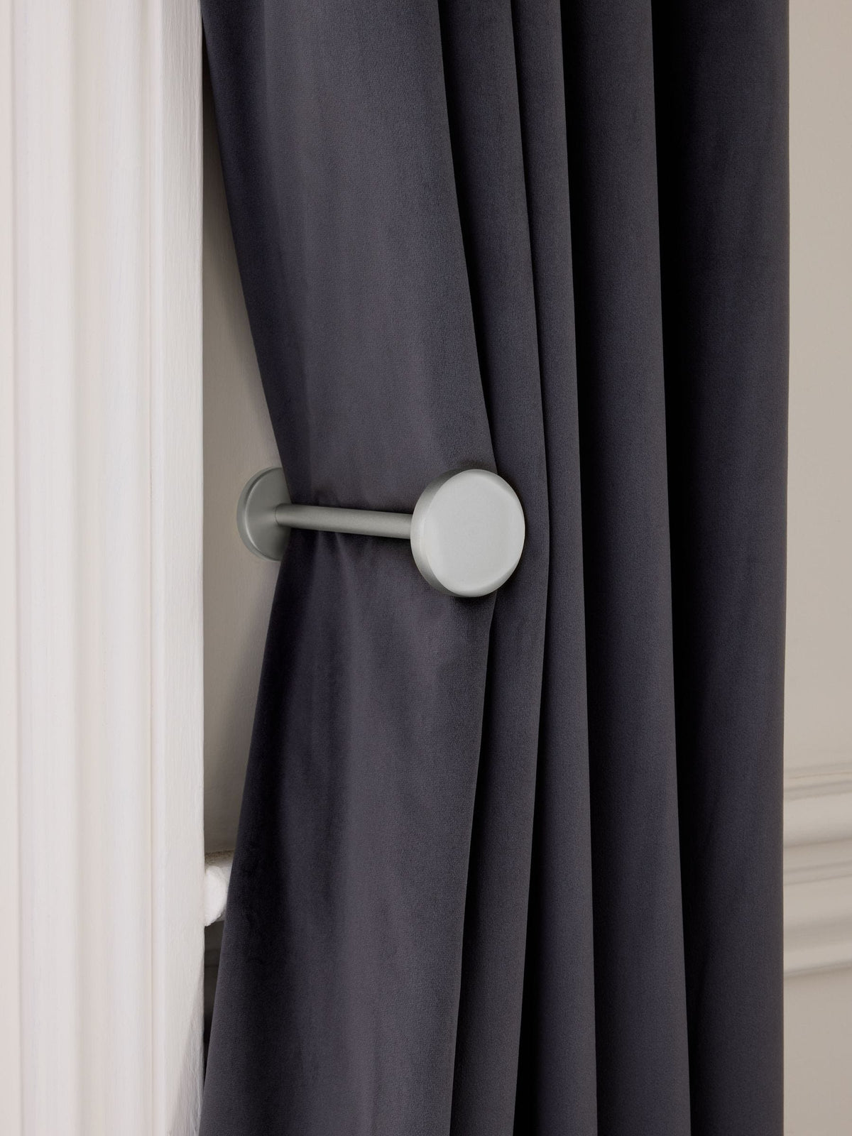 Set of 2 Brushed Silver Next Stud Curtain Holdbacks