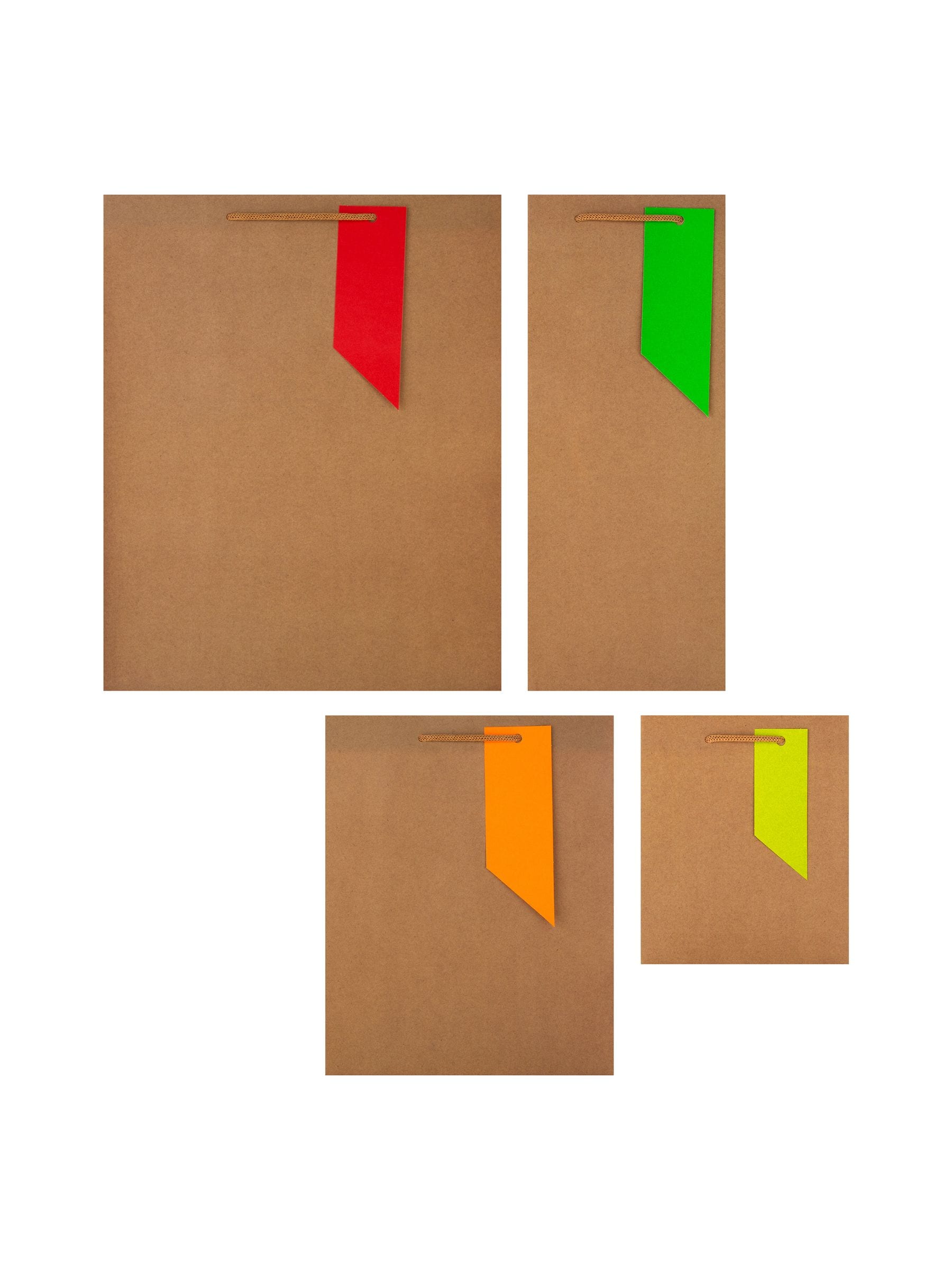 Hallmark natural neon kraft gift bags set of 4, UK version