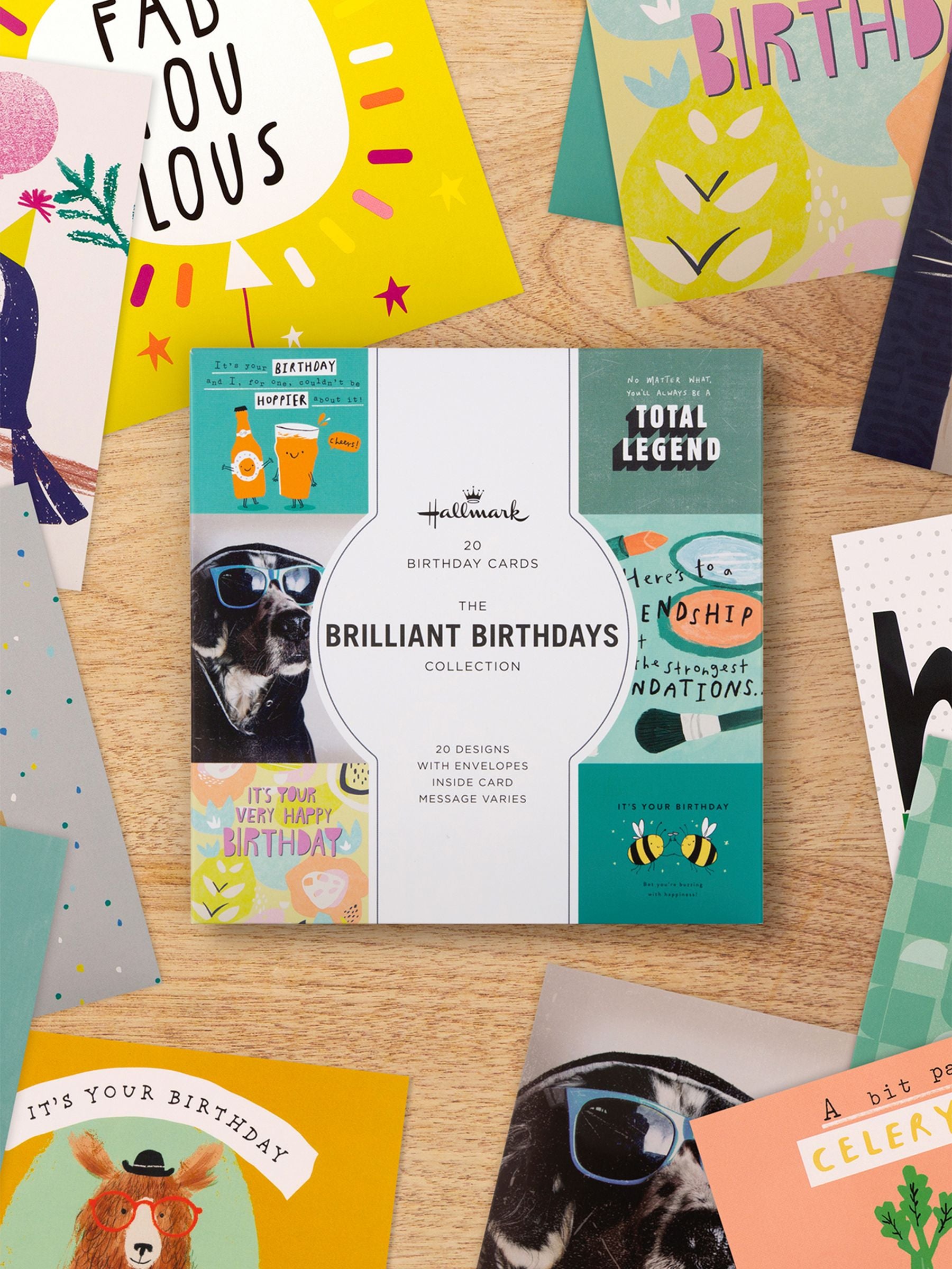 Hallmark Blue birthday cards 20 pack, UK version