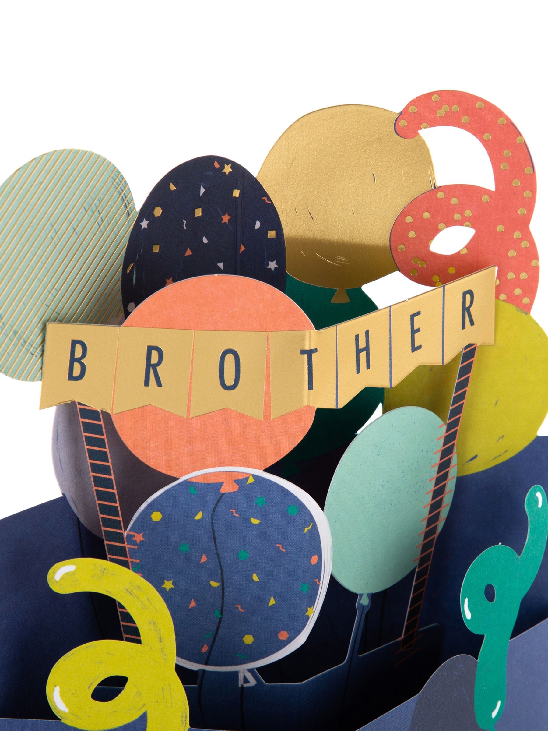 Hallmark Blue Birthday Card for Brother 3D Balloons Design