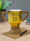 Hallmark gold birthday card with 3D Best Dad trophy, UK version