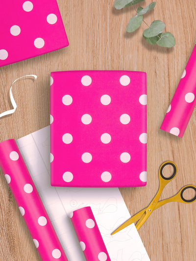 Next Hallmark Pink Polka Dot Wrapping Paper Pack of 3- Buy online at McGrocer