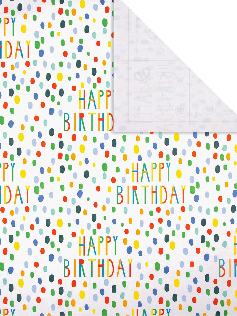 Hallmark White 6M Pack of 3 Birthday Wrapping Paper