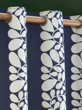 Orla Kiely Space Blue Sycamore Stripe Eyelet Curtains