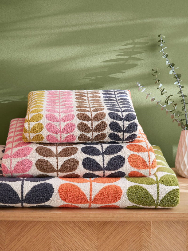 Orla Kiely Auburn Multi Stem 100% cotton towel - British product