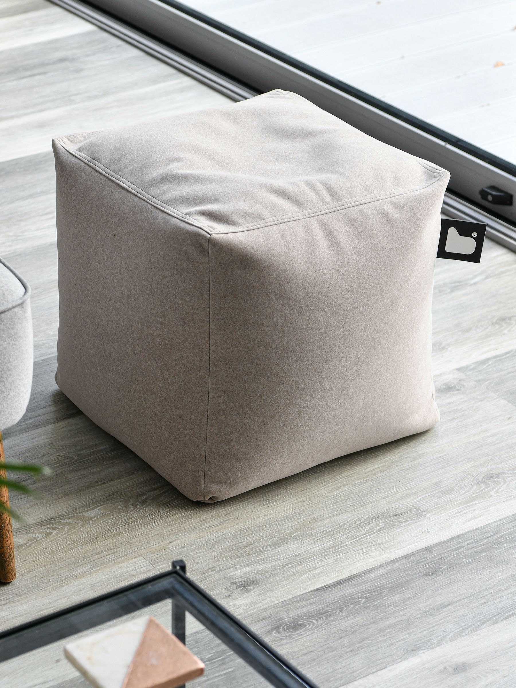 Extreme Lounging brushed faux suede cube bean bag, UK version