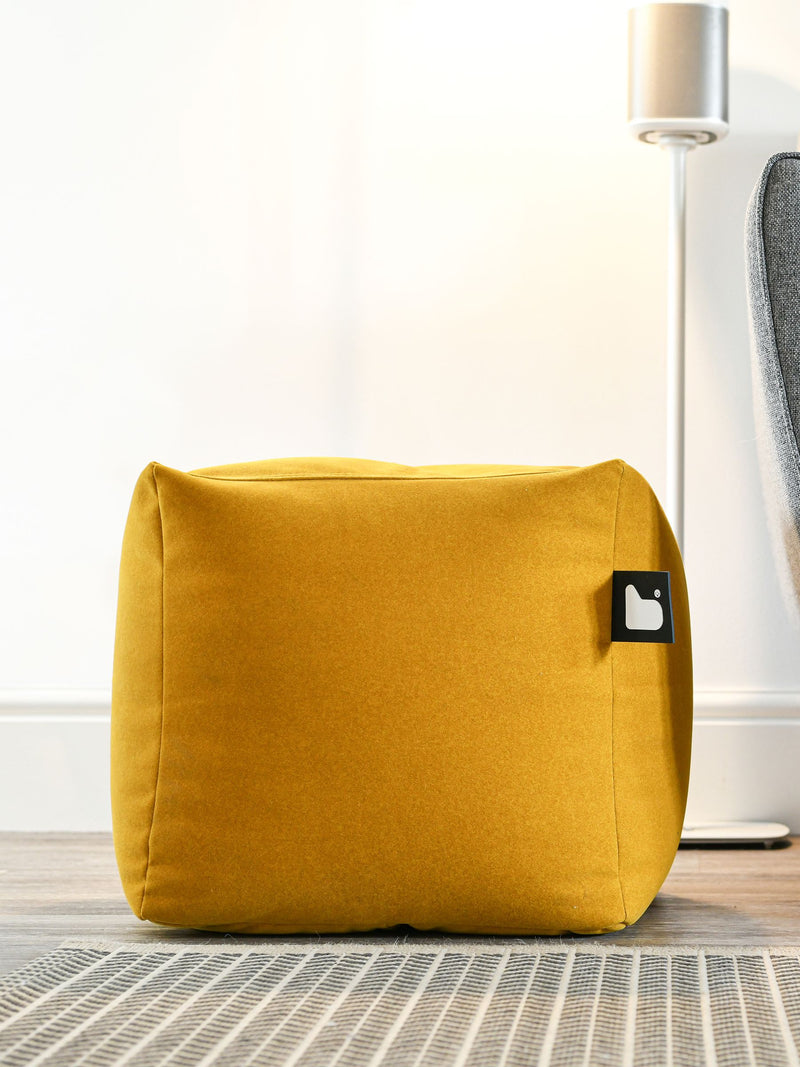 Extreme Lounging Mustard B Box Brushed Faux Suede Cube Bean Bag