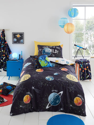 Next Bedlam Black Outer Space Glow in the Dark Duvet Cover Set- Buy online at McGrocer