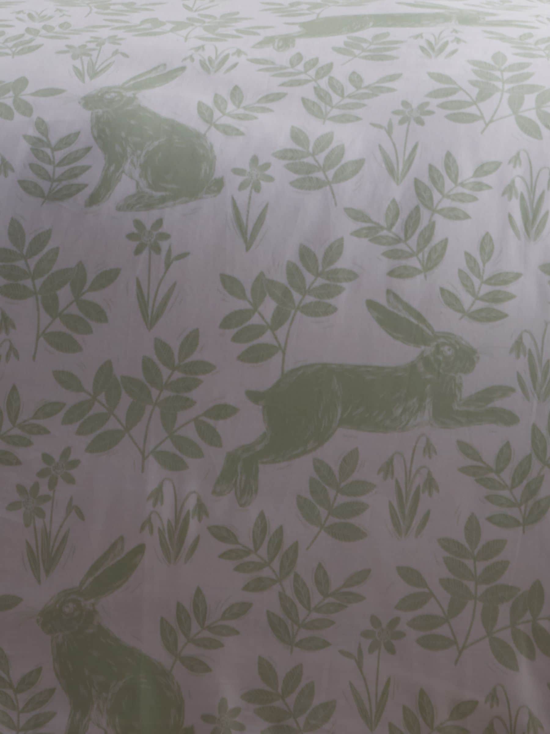 Dreams & Drapes Green Spring Rabbits reversible duvet cover set - British product
