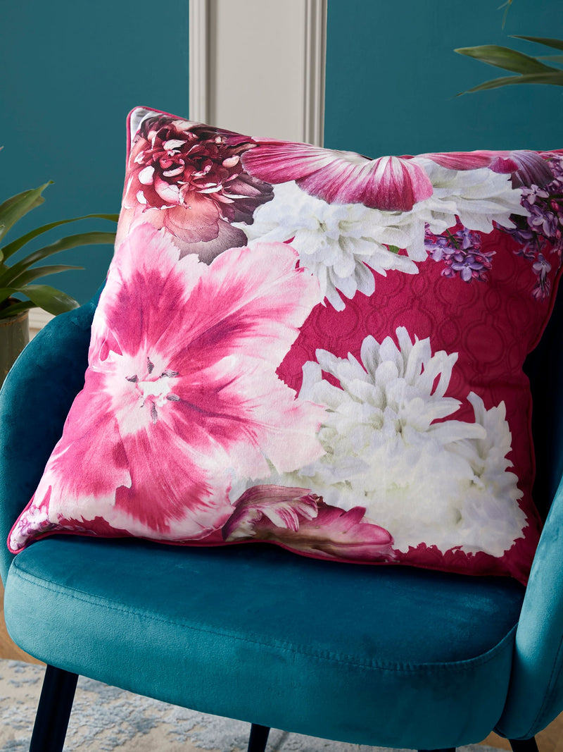 Laurence Llewelyn-Bowen pink velvet Mayfair cushion (British brand)